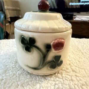 Vintage Brush McCoy Three Leaf Clover Small 5 To 6 Inch Canister Pre Owned